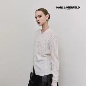 [론칭가 159 000원]칼라거펠트 25FW 캐시미어 100 크로쉐가디건