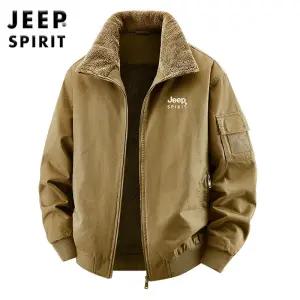JEEP SPIRIT 가을/겨울 재킷 남성 루즈 캐주얼 벨벳 두꺼운 따뜻한 작업복 재킷