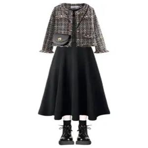 틴다샵 트위드투피스 투피스 가을 스커트 롱 세트