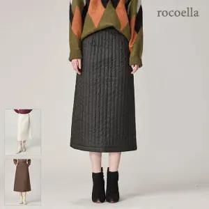 로코엘라 로웰 A라인 슬림핏 패딩 롱스커트