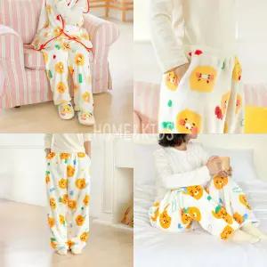 카카오프렌즈 코지 수면바지 춘식이 라이언 잠옷 여성 중학생 파자마 극세사 주니어 청소년 실내복