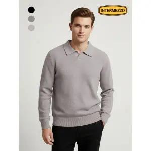 [하프클럽/인터메조]오픈 카라넥 조직물 니트 3종택1 IMFFMKN159