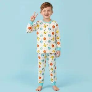 포켓몬스터 아동용 민트패턴 9부 피치 스판 실내상하 내복