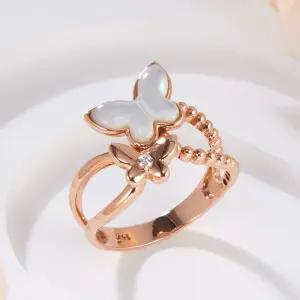 14K 백자개 플라잉 나비 볼드 반지 SRS42289