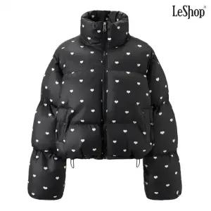 하트 도트 스트링 캐주얼 패딩 점퍼 (DP4JJ019A)