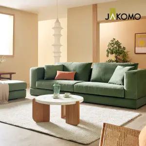 [롯데백화점]자코모 안드레아 4인 젠위브 패브릭 소파+스툴(+쿠션2개)