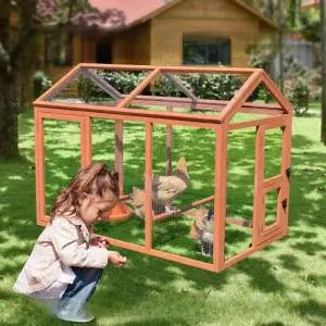 케이지 나무 닭장 하우스 야외 메쉬 대형 토끼장 실외 마당 사육 조류 원목 둥지 철망