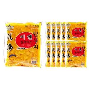 청해 이엔 슬라이스 단무지 1kg 한박스 (1kg x 10ea)