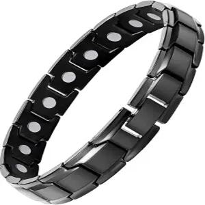 페라코 남성 자석 팔찌 사이즈 조절 도구가 있는 효과적인 티타늄 스틸 블랙