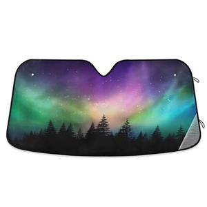 SUV 트럭용 자동차 55X27 6인치 라이트 차단 선바이저 접이식 노던 선쉐이드 오로라 윈드실드 프로텍터 자외선 전면 선쉐이드