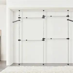 4단행거 벽면행거 자취방 4단 드레스룸 손쉬운정리 4개 (WFK9KLM)