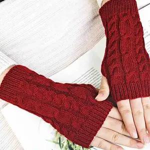 [하프클럽/]손목 워머 레드 손 토시 겨울 따뜻한 팔목토시 여성