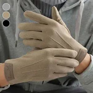 [하프클럽/]스마트 남자 겨울 방한 장갑 스웨이드 고급 남성 장갑