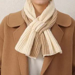 투톤 니트 리본 워머 넥워머 목도리 겨울 방한 여성 남여공용