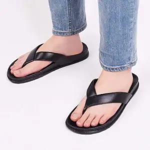 여성 남성 커플 더블 라텍스 깔창 조리 슬리퍼 블랙쪼리 (WFKCWIQ)