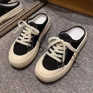 여성 2컬러 베이직 키높이 뮬 슬리퍼 운동화 스니커즈