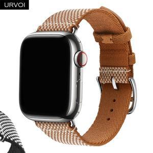 URVOI Toile H 싱글 투어 밴드 애플 워치 시리즈 11 10 9 8 7 SE 3용 체크무늬 캔버스 스트랩 클래식 디자