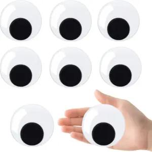 KIMOVER 3인치 구글리 즈 포 크래프트 블랙 라운드 플라스틱 셀프 로 DIY 장식 6개