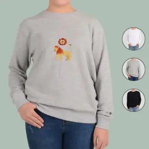 [하프클럽/알티피아]맨투맨 전색상 고대 문명 사자 꽃 특이한 프린트셔츠