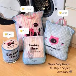 고양이 세탁망 손잡이 속옷 보호 풀세트