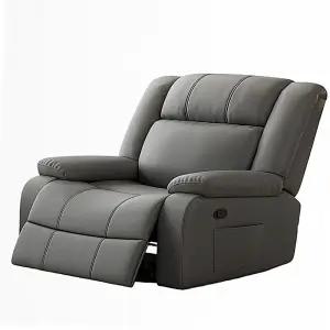 회전형 미니 1인용 전동 진동 리클라이너 수동 마사지 연회색 소파