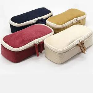 핑크풋 필통 골덴 천 봉제 필통 파우치 팬슬 케이스