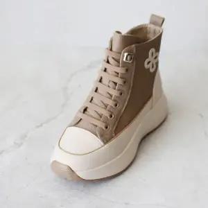 [롯데백화점]원더슈즈 천연소가죽 클로바 컴포트 쿠션 미끄럼방지 키높이 하이탑 스니커즈 5CM P-S9