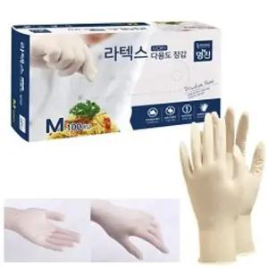 명진 다용도베이직장갑 라텍스장갑 100매 1팩 (중형)