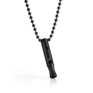 스톤워시 티타늄 호루라기 블랙 1P 목걸이 휘슬 호각