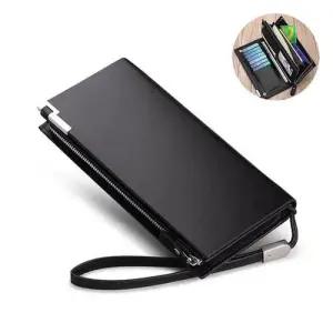 카드수납 똑딱이 지퍼 소가죽 장지갑 세련 남친 선물 WA5BA01