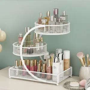3단 화장품 정리함 립스틱 향수 수납 보관함 욕실 침실 정리대 메이크업 오거나이저 거치대 다용도