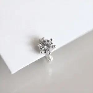Silver925) Mini cubic ring earring 실버 심플 화려한