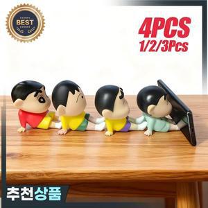 짱구는 못말려 피규어 폰 홀더 귀여운 애니메이션 데스크탑 장식품 만화 TV 시청 거치대 인형 장식