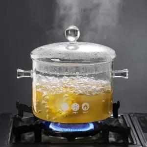 라면 용기 투명 내열 유리 냄비 양수 1.4L 멀티팟 전골 열탕 소독 이유식 R619