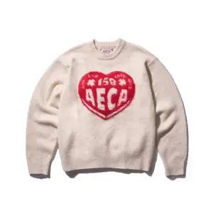 [정품] 에이카 화이트 맨투맨 스웨터 긴팔 티셔츠 데일리 AECA LOVE DOODLE KNIT-RY