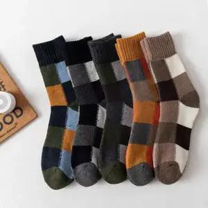 체크 남성 양말 5켤레세트 기모양말 겨울 니트 겨울양말