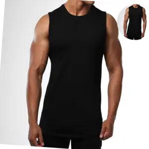 운동 일상 활동적이고 편한 남성 라운드민소매티셔츠