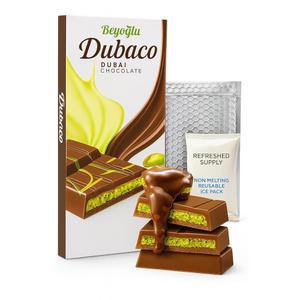 초콜릿 피스타치오 파쇄 아티산 카다이프 초호화 및 고메 터키 u2013 200g 밀크 트리트와 두바이