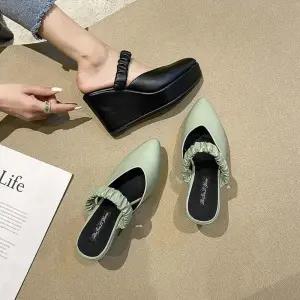 가보시 통굽 슬리퍼 해변 여름 앞트임 가보시힐 웨지