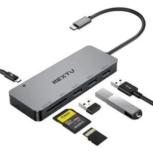 6in1멀티허브 USB3.1 카드슬롯 C타입 PD충전 휴대용 노트북허브