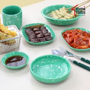 [토마톰스]뉴트로 도자기 분식그릇 떡볶이 2인세트