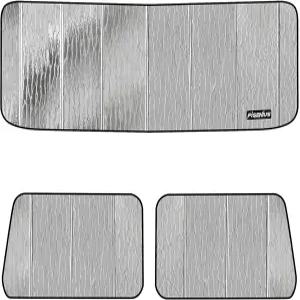 켄워스 T680 T800 W900 T600 시리즈용 피게니우스 윈드실드 및 사이드 윈도우 선쉐이드 리버서블 실버/블랙