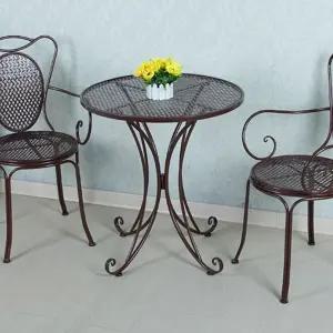 티테이블 인티테이블 빈티지 테이블의자세트 철체 2인 세트
