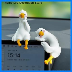 귀여운 3D 오리 피규어 레진 만화 동물 장식 책상 자동차 대시보드 TV 모니터 선물 아이디어 미니 레진 오