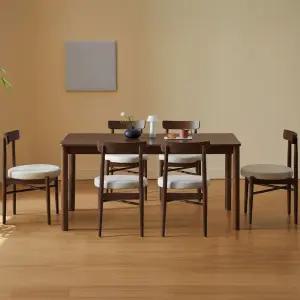 루빈 라운드 로나 1600 6인용 원목 식탁세트(의자6)