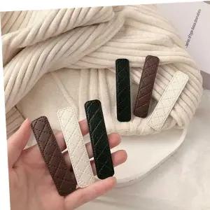 패턴 스티치 똑딱핀 포인트 가죽 헤어악세서리 헤어밴드 헤어용품