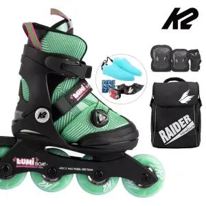 K2 인라인 스케이트 루미 보아 민트+가방+보호대 아동 어린이 유아 인라인스케이트 신발항균건조기 휠커버