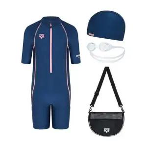 아레나 여아동 3부 반전신 수영복 수경세트 Z263197