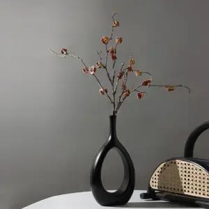 도담 도자기 꽃병 블랙고급화병 장식용 인테리어 예쁜