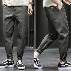 남자 주말 편한 데이트 룩 밴딩 배기 팬츠 바지 코디